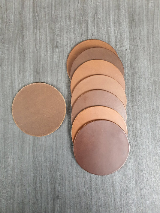 Coinau en cuir de selle 10 cm en cuir rond (article de vente)
