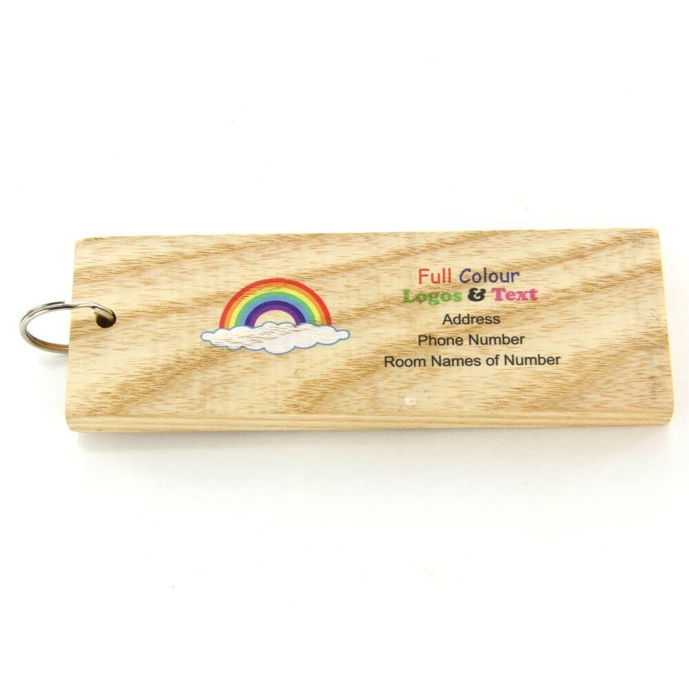 Key Fobs - Printed Solid Oak - bhma